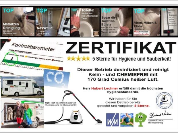 Hygiene und Sauberkeit Zertifikat Zentrale