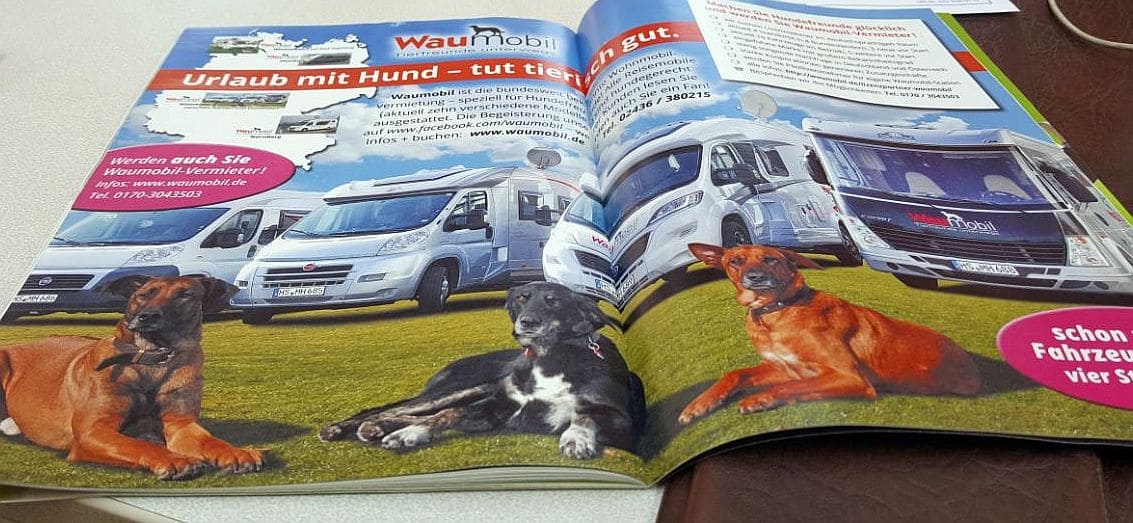 Waumobil im Katalog &quot;Reisen mit Hund&quot; Waumobil Tierfreunde unterwegs
